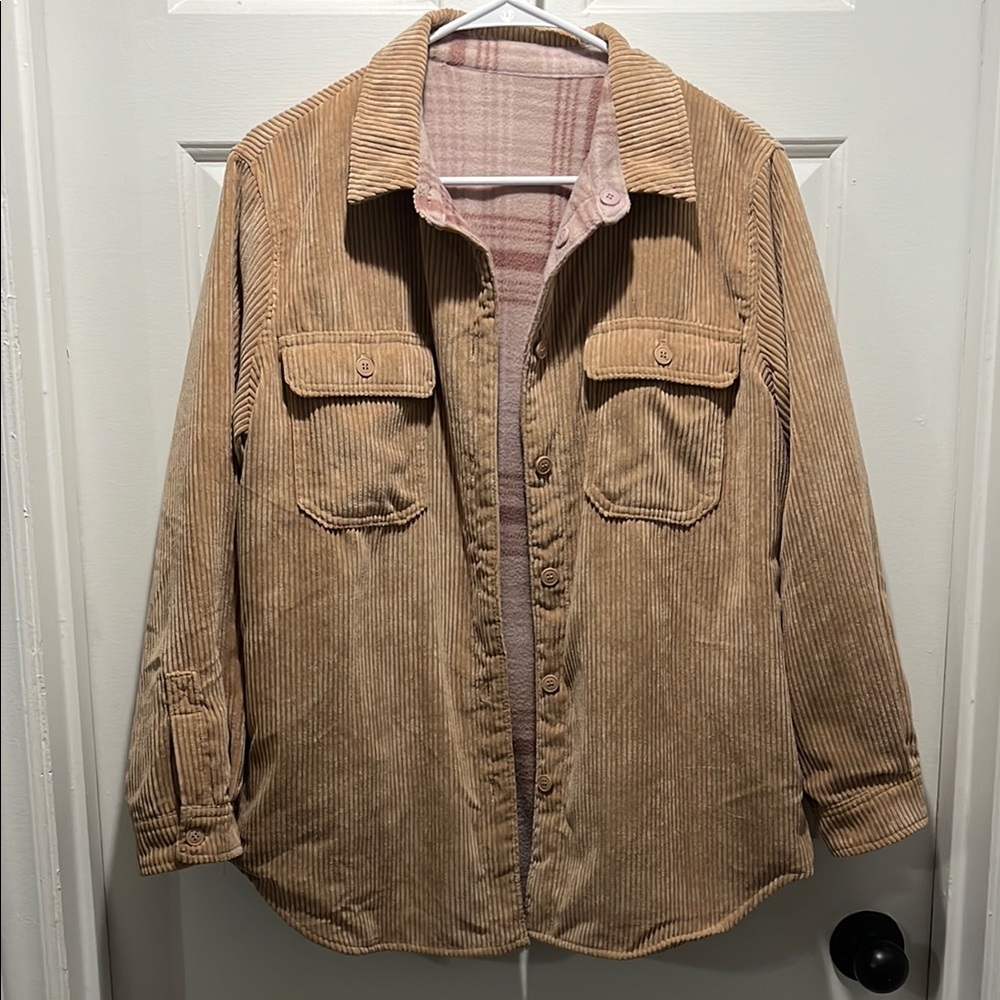 Love Tree Reversible Corduroy/Pink Flannel Jacket